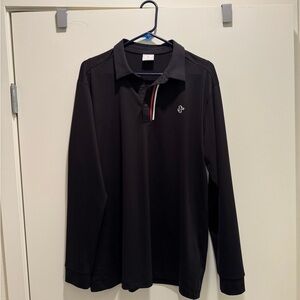Louis Castel Black Long Sleeve Golf Polo